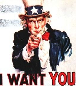 Uncle Sam with Words: I Want You